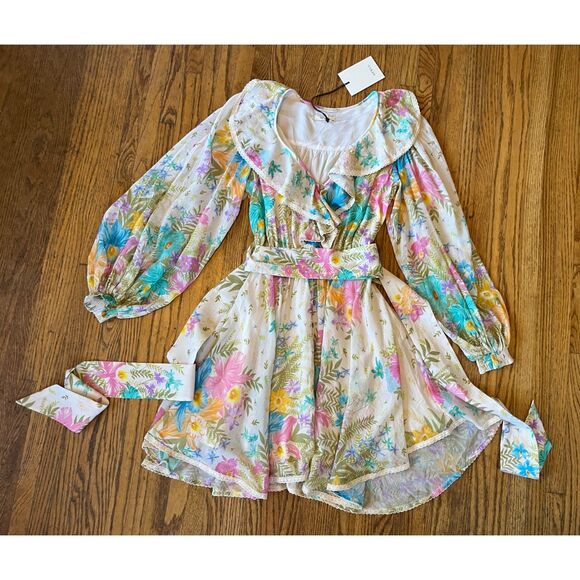 NWT SPELL & The Gypsy Floral Long Sleeve Lei Lei Mini Play Dress  Women's Sz XXS - Picture 5 of 14